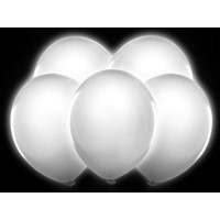 5 Baloane Luminate LED albe